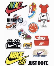 **包郵** NIKE 貼紙 （內有12張不同款）防水貼紙，可貼行李箱，雪櫃，頭盔，手提電腦，電話，滑板車，電單車 (圖二 A4 size)