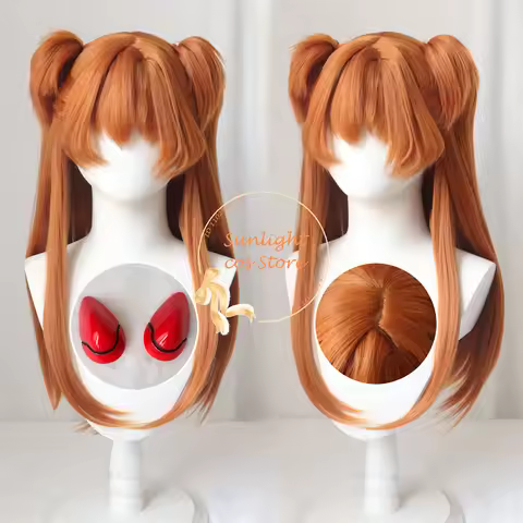Anime EVA Cosplay Wig Asuka Langley Soryu Cosplay Wig Long Brown Wig Heat Resistant Hair Women Party