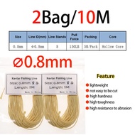 10M 8/16 Strands Aramid Fiber Braid Kevlar Fishing Line 0.8mm-1.6mm Assist Line for Jigging Hook Sal