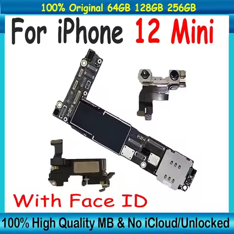 Fully Tested Unlocked For iPhone 12 Mini Motherboard With Face ID 100% Working Clean Free ICloud Log