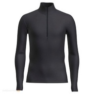 [Icebreaker] Men 100% Merino Wool EVERYDAY Half-Opening Long-Sleeved Top Bottom Layer Black IBB04484