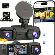 3-Channel Dash Cam WIFI CAR DVR 1440P 3-Lens InsideVehicle Car Camera DVRs Recorder Video Camcorder