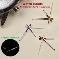 NWA Green Luminous Modified Watch Hands Needle for NH35/36/4R/7S Movement Silver Gold Rose Watch Poi