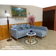 Sofa Ruang Tamu Modesty L Moniv + Meja Retro Bulat