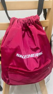 Skechers 桃粉 背帶縮繩後背包