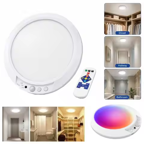 Motion Sensor Magnetic LED Ceiling Light Automatic Ajustable 3 Color Body Sensor Light Dimmable Ener
