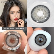 Natural Black Contact Lens 2PCSPair ALPS Brown Gray Soft Colour Eye Makeup Contact Lens 14.5mm