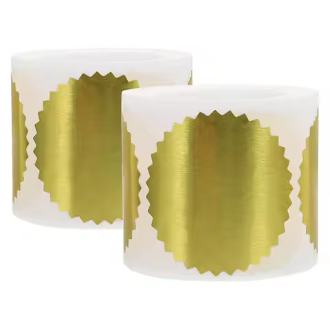 2 Rolls Elegant Embossed Seal Stickers for Diplomas Certificates Medals Awards Graduation Employment