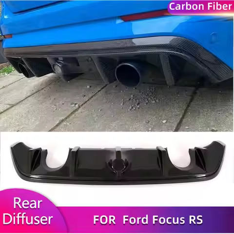 Carbon Fiber Car Rear Bumper Diffuser Lip Spoiler For Ford Focus RS Hatchback 4 Door 2016-2018 Rear 