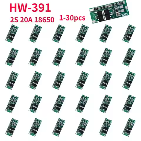 1-30PCS HW-391 2S 20A 7.4V 8.4V 18650 BMS Module 18650 Lithium Battery Charger Protection Board Stan