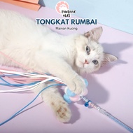 Cat Teaser Glitter - Tassel Cat Toy Stick - Cat Toy Feather Teaser Interactive Stick Toy Cat teaser