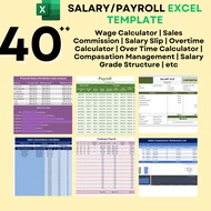 [Auto delivery] Payslip Template + Overtime + Unpaid Leave Tracker Excel Template Auto Calculation E