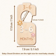 8pcs Baby Closet Divider - 3D Double-Sided Wooden Baby Wardrobe Baby Closet Organizer, Wooden Baby C