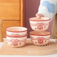 Bowl Household Rice Bowl Eating Bowl Dessert Bowl Cute Cute Cute Bear Bowl High Temperature Resistan