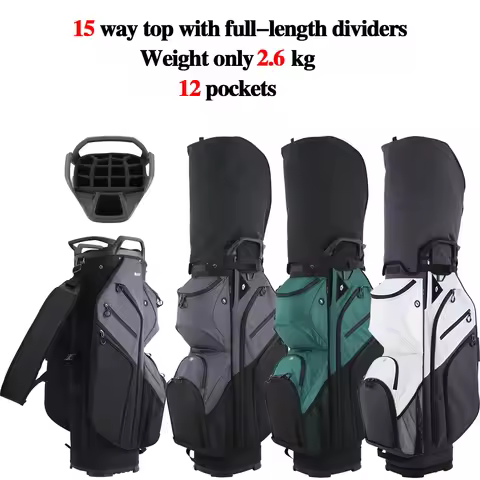 Ultra Lightweight Golf Cart Bag, 15-Way Top Divider Golf Club Bag, Nylon Material, Lightweight Only 