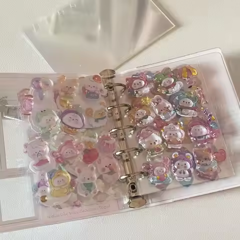 20 Sheets M5 Refill Paper PET Double-Sided Film Notebook Washi Tape Collection Book Sticker Storage 