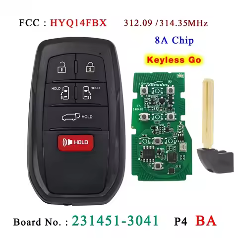 6 Buttons Smart Keyless Go Remote Key 312.09/314.35MHz 8A Chip for Toyota Sienna RAV4 PRIME 8990H-42