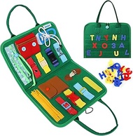 Esjay Toddler Busy Board, Montessori Toys to Learn Fine Motor Skill, Educational Sensory Board with 