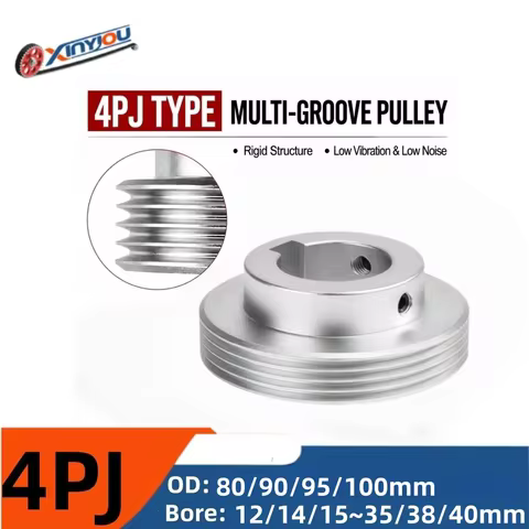 V Belt Pulley 4PJ Aluminum Alloy Poly V Belt Pulley80/90/95/100mm OD Bore 14-40mm 4-Rib Serpentine D