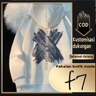 F7 Oversized Hoodie, Modern Women's Clothing, vintage Render Print, Cool Oversize, Latest C610 C611