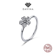 DAVINA Ladies Daisy Ring Sterling Silver 925 - Women's Silver S925 Flower Ring