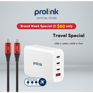 Prolink 130W 4-port GaN PD Charger + USB-C Cable