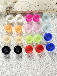 20pcs 9mm Thin Silicone Flared Tunnel Ear Gauges, Punk Style Ear Piercing Jewelry, Simple Fashion Ea