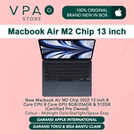 Baru! Apple Macbook Air 2022 M2 Chip 8Gb 256Gb/512Gb Cpo