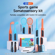 22 ชิ้น ชุดอุปกรณ์กีฬา, เข้ากันได้กับ Switch 2/Switch OLED/Switch NS, รวมถึง Motion Sensing Fencing,