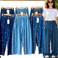 BANGKOK BRAND POLKADOT DENIM CULOT PANTS AK