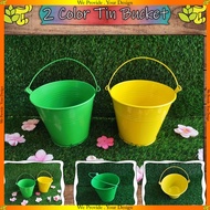 [VV90] - 2 Color Tin Bucket Multi purpose as a pot or a functional bucket can be use as vase for dec