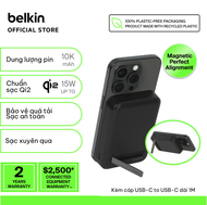 Pin sạc dự phòng không dây Qi2 Belkin BoostCharge Pro Magnetic dung lượng 5K/10K kèm cáp