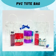 Clear Transparent PVC Tote Bag with Button Transparent Fancy Shopping Bag Cosmetic Bag Gift Bag Good
