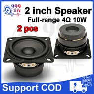 999DIY 2 Inch Full‑Range Speaker 4 Ohm 10W 2pcs Square DIY Audio Loudspeaker