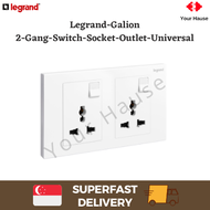 LEGRAND GALION 282435 2 GANG DOUBLE POWER SOCKET OUTLET 2G 13A UNIVERSAL SSO