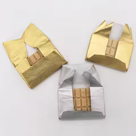 Gold Laminated Foil Wrapper for Chocolate and Candy Bar Packaging, Foil Backing Paper, 18x25cm, 500P