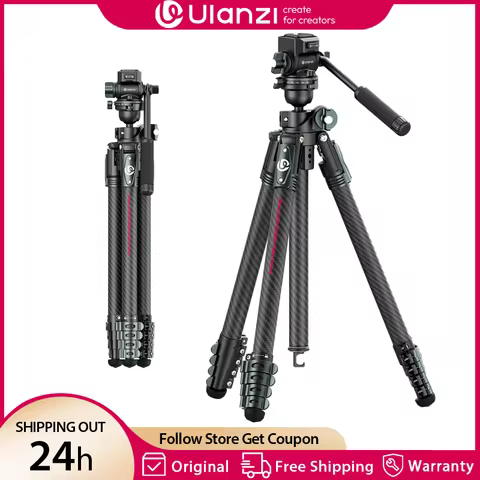 Ulanzi JJ06 1.87M GlideGo Video Professional Camera Tripod with 360° Pan Panoramic Ball Head Dual-Se
