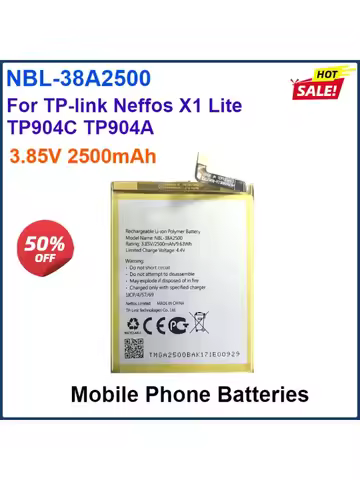 3.85V 2500mAh Rechargeable Mobile Phone Batteries NBL-38A2500 For TP-link Neffos X1 Lite TP904C TP90