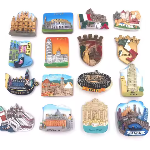 Fridge Magnet Decoration Vatican Rome Pisa Venice Italia Firenze Bandiera City Souvenirs Country Tra