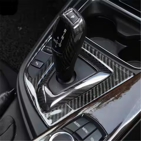 Carbon Fiber Interior Gearshift Panel Cover Sticker for BMW 3 Series F30 F34 320d 320i 328i 335i F36
