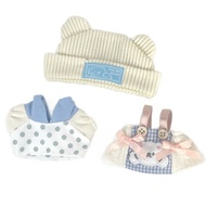 SKYJS Váy kẻ caro Quần áo búp bê cotton 10cm Áo có đốm Mũ Gấu Nhỏ Bộ quần áo búp bê Quần áo DIY Tran
