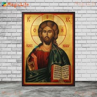 ภาพวาดผ้าใบไม่มีกรอบ Christ Blessing Icon Orthodox Pantocrator สำหรับการตกแต่งห้องโบสถ์