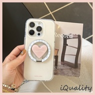 ️ Korean Style Simple Pink Folding Love Magnetic Bracket Phone Case Suitable For iPhone 16 15 14 13 