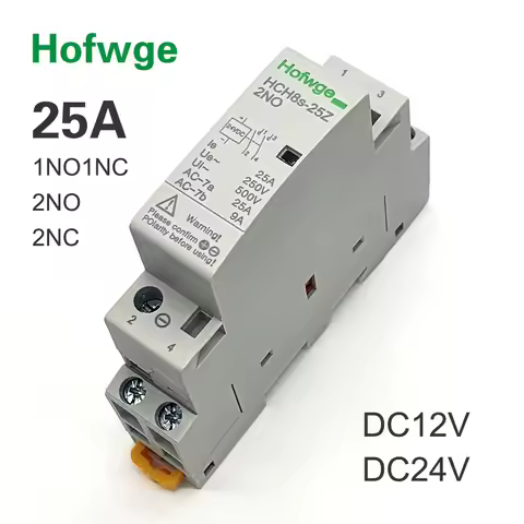 HCH8s-25A 2P DC Contactor DC24V coil DC12V 220V 50/60Hz 2NO 1NO1NC Automatic Householdr Contactor Di