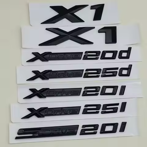 3D ABS Black Logo X1 Emblem Xdrive 20d 20i 25d 25i Letters Sticker Car Badge for X1 E84 F48 F49 U11 