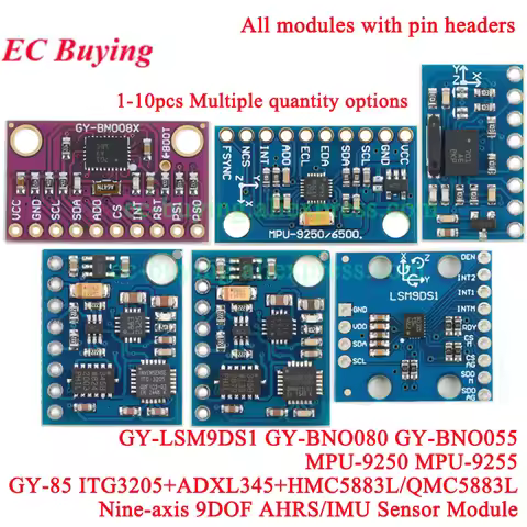 1-10Pcs LSM9DS1 GY-BNO080 BNO055 9 Nine-axis IMU Electronic Compass Accelerometer Gyro Magnetometer/