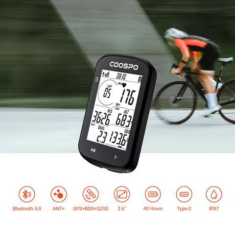 COOSPO CS300 Bike Speedometer Odometer For Strava TP Bluetooth ANT+ Slope Altitude APP Sync Wireless