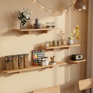 Solid Wood Wall Shelf Free Punching One-word Partitions Living Room Wall Hanging Wall Laminate TV Wa