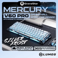 Gravastar V60 Pro 60% Hall Effect Magnetic Switch Gaming Keyboard - Silver Frost