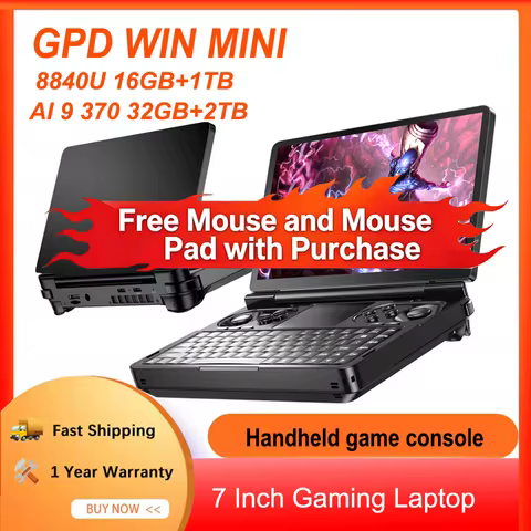 GPD WIN MINI AI 9 HX 370 7'' 1920*1080 64GB RAM 2TB 120Hz Handheld GamePad Tablet NVMe SSD 555g Pock